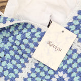 Raviya Womens Plus Size Crochet Flounce-Hem Cover Up 76613X White / Blue 2X