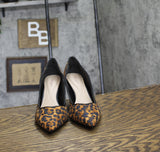 On 34th Womens Jeules Pointed-Toe Slip-On Pumps Leopard Micro Brown 6.5M