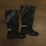 A New Day Chain Accent Knee-High Boots with Memory Foam Insole Black 9M-WC