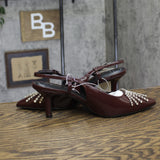 A New Day Serafina Rhinestone Slingback Heels 94661789 Burgundy Red 11M