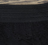 American Rag Cie Laser-Cut Faux-Suede Eyelet Cropped Shorts Classic Black L