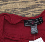 Polly & Esther Juniors Solid Scoop-Neck Skimmer Top Burgundy Red L