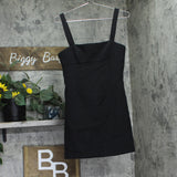 Aqua Womens Mini Fit Flare Sheath Dress Black S