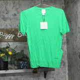 Calvin Klein Womens Fine Gauge Short-Sleeve Lightweight Sweater Blossom Green S