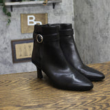 Style & Co.. Savvyyy Belt Booties Heeled Faux Leather Black 8M