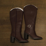 A New Day Rhonda Under-Knee Heeled Boots 94637584 Burgundy Red 8M