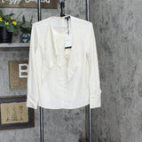 Who What Wear Women's Long Sleeve Scarf Blouse WWT-783 Cream Off White S