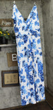 Global Chic By Iman Boho Chic Maxi Dress with Head Wrap Blue Floral 2X Tall
