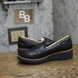 Clarks Sharon Gracie Leather Platform Loafer 26156816 Black 8W