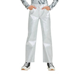 Art Class Girls High-Rise Baggy Metallic Wide Leg Denim Pants Silver Gray 16