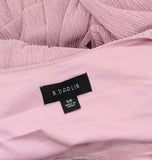 B. Darlin Metallic V-Neck Belted Ruffled Tiered Sheer Sleeved Dress Pink 5/6