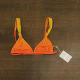 Solid & Striped Ellery Ombre Bikini Swim Top Daffodil / Coral Orange Multi L