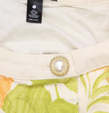 Aqua Button Front Linen-Blend Floral Vest TC6802BL Brown Multi M