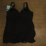 Swim Solutions Tummy Control Flyaway Lace Swimdress One Piece Swim Black 22W