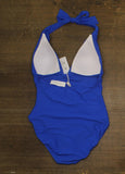 Mimi Flamingo Womens Soleil Solids Willow One Piece Swimsuit Cobalt Blue 14