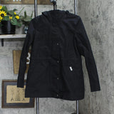 Hunter Womens Mesh Lined Snap Zip Front Rain Jacket 1784279 Black S