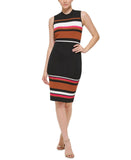 Vince Camuto Women's Striped Sweater Dress VC2M3748 Black L