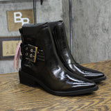 Wild Fable Giovanna Buckle Western Ankle Boots with Memory Foam Insole Black 6M