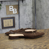 A New Day Womens Twiggy Multi Buckle Mini Heel Flats 94303757 Brown 7M