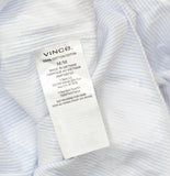 Vince Fil Coupe French Placket Button Shirt Optic White / California Rain Blue M