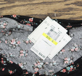 Polly & Esther Juniors Knit Ribbed Tunic Tie Front Shirt Top Black Multi M