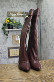 A New Day Tambra Mid-Calf Boots Faux Leather 94568863 Burgundy Red 7M