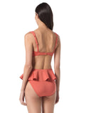 Vince Camuto Womens Padded Underwire Bikini Top V1T976 Cinnabar Orange M