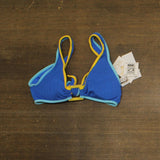 Becca Womens Tatum Crinkle Crush Swim Bikini Top 80726359058 Ocean Blue M