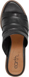 Earth Womens Etadara Stacked Heel Leather Sandals ETADARA Black 11M
