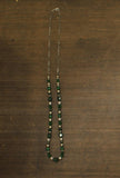 Fashion Long Mixed Bead Holiday Necklace Green / Silver Gray 41"