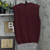 Jos A. Bank Mens V-Neck Wool Sleeveless Sweater Vest 167041181d1387 Maroon Red L