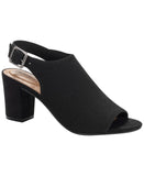 Style & Co. Peyyton Slingback Knit Dress Block Heel Shooties Black Beauty 7M