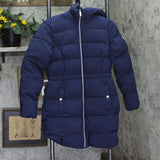 BCBG Girls Big Girls Walker Puffer Hooded Parka Jacket Navy Blue 16