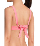 Becca Womens Shirred Underwire Bikini Top Swim 853557 Coral Reef Pink D