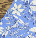 Mario Serrani Womens Floral Pattern Sleeveless Tunic Blouse Top Blue / White M
