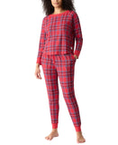 Gap Body Womens Ribbed Holiday Jogger Pajama Pants G1249XLLMA Red Plaid S