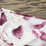 State Of Day Womens Silk Touch Solid Chemise Nightgown Watercolor Floral Pink XS