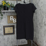 Nine West  Womens V Neck Knit Sheath Dress 165f87bfc44b63 Black M