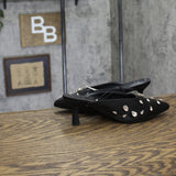 A New Day Womens Katia Heels Satin Rhinestone Teardrop 94663378 Black 6.5M