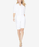 NYDJ Women's Bermuda Twill Shorts MAQY3766 Optic White 12