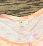 Style & Co. Womens Henley Tie Front Tank Top. Orange Multi M