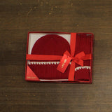 On 34th Womens Ribbed Beanie Gloves Boxed Set Gift MO9042501 Red
