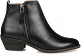 Journee Signature Womens Charlotte Leather Ankle Boots CHARLOTTE Black 6M