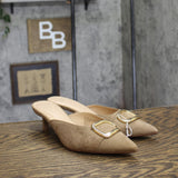 A New Day Womens Larissa Pointed Toe Mule Heels 94462838 Brown 7.5M