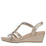 Lifestride Womens Miami Wedge Sandal J3855S1 Platino Gold 9W