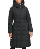 Cole Haan Womens Dramatic Hood Down Alternative Outerwear Coat Deep Black S