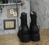 Universal Thread Womens Connor Harness Buckle Ankle Boots 90511576 Black 8M