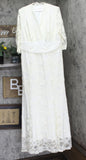 Kiyonna Bridal Lined Lace 3/4 Sleeve Bridal Wedding Dress #2610 Ivory / White 2