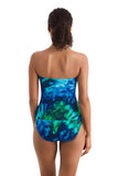 Mimi Flamingo Aria Bandini Tankini Swim Top Saltwater Tie Dye Blue Multi 10