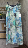 Aidan Mattox by Adrianna Papell Floral Jacquard Pleated Gown Dress Blue Multi 18